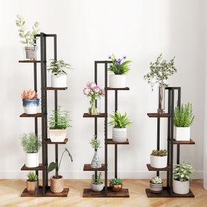 Étagère à Plantes Industrielle Detroit 5 Niveaux - 106 Cm - Métal Et MDF - Pour Intérieur
