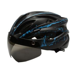 CASQUETTE DE CYCLISME Casque de vélo avec lunettes magnétiques détachables pour adultes réglables Bleu