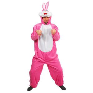 DÉGUISEMENT - PANOPLIE Déguisement homme lapin - Animaux - Rose et blanc - Taille unique - Polyester