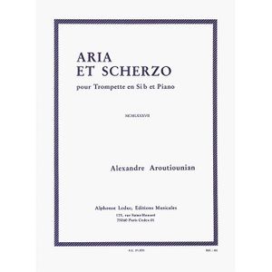 PARTITION Aria et Scherzo pour trompette en Bb et piano, de Aroutiounian - Recueil pour Trompette, Cornet ou Bugle en Français