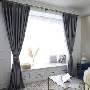Double rideaux rouge et gris Achat / Vente pas cher