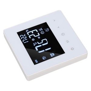 THERMOSTAT D'AMBIANCE Cikonielf Thermostat intelligent LCD Thermostat intelligent blanc écran tactile 16A écran LCD moteur thermostat Wi-Fi Wifi