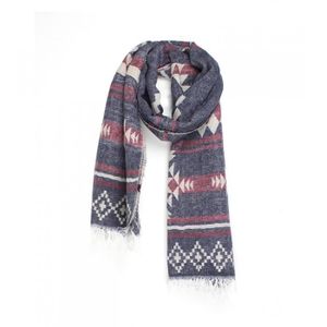 Écharpe Fleurie Le Temps Des Cerises - Tissu Coton, Motif Floral Bleu, Neuf Sans étiquettes