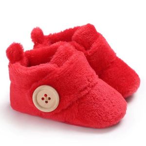 CHAUSSON - PANTOUFLE Chaussons bébé en peluche d'hiver ECELEN - Rouge - 0-1 ans semelle souple