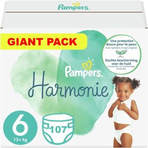 COUCHE PAMPERS HARMONIE TAILLE 6 107 COUCHES (13-18 KG)