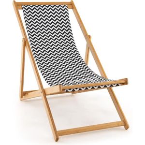 CHAISE LONGUE RELAX4LIFE Chaise Longue Inclinable en Bambou, Cha