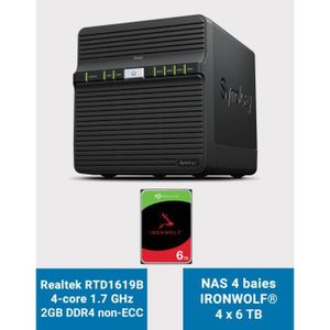 SERVEUR STOCKAGE - NAS  Synology DS423 2GB Serveur NAS IRONWOLF 24To (4x6T