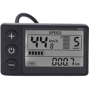 DÉCORATION DE VÉLO Zerone compteur d'affichage LCD pour vélo électrique Vélo électrique S866 LCD Display Meter 24V 36V 48V Panneau de commande avec