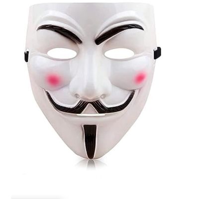 Masque Fantôme Blanc Anonyme – Masque Halloween Horreur, Carnaval, Déguisement Unisexe Taille Unique, Style Purge Ou Fantôme De L’Opéra