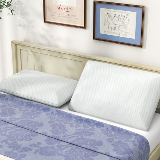 Set De 7 Oreillers Compensés Mousse Mémoire | Ergonomique Pour Lit/canapé | Housse Lavable | Gris