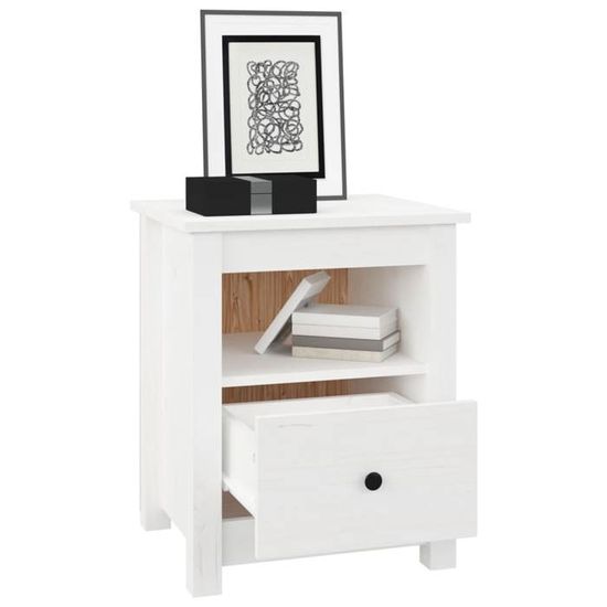 Table De Chevet 40x35x49 Cm Bois De Pin Massif - Table De Chevet 40x35x49 Cm Bois De Pin Massif Table De Chevet Tables De Chevet Home Living 84332138