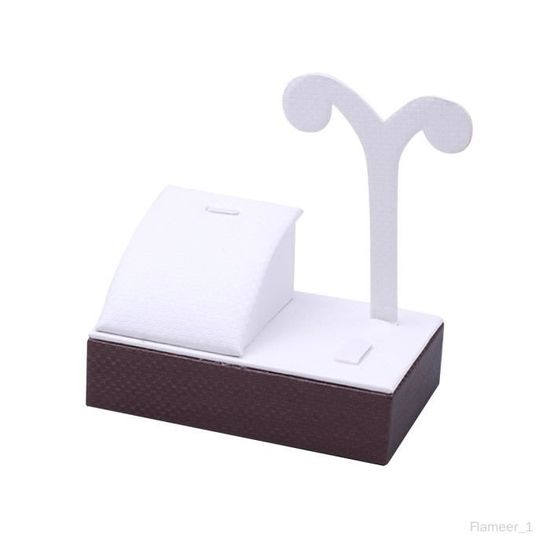 Présentoir à Bijoux 7 Emplacements - Plateau à Anneaux Et Clous D'Oreilles - Blanc, Anti-Peluches - Idéal Collection Ou Vitrine