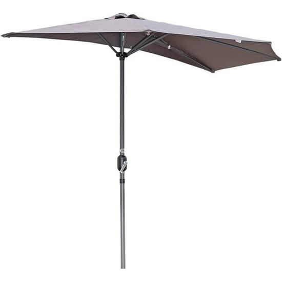 Angel Living 270cm Demi-parasol Pour Balcon ou Jardin,Plage,IP50+ (Gris)