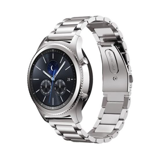 Acier inoxydable Métal Bracelet de montre 22mm Bracelet de montre pour Huawei Watch GT 2 46mm, ARGENT