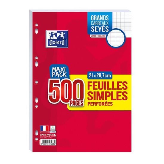 Feuilles mobiles Séyès 100 pages - 210 x 297 mm OXFORD 100105664