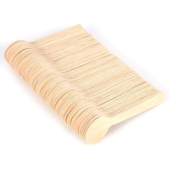 Lot De 100 Cuillères à Café Jetables En Bois – Emballées Individuellement – écolo Et Sans échardes - 6