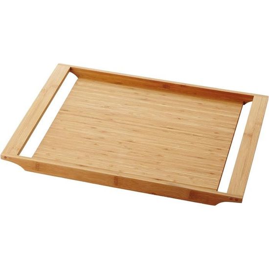 Plateau de service en bambou gravé : monogramme et date