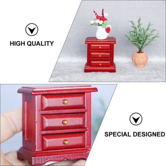 1pc bois décoratif meubles modèle de chevet de ornement de pour mini maison maison - accessoire maison poupee poupee - peluche