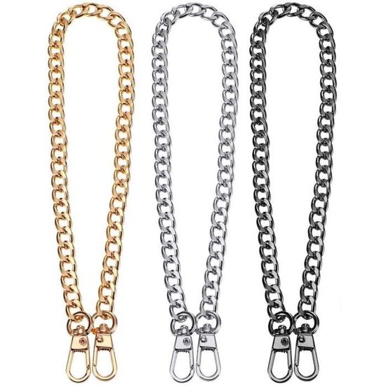 Lot 4 Chaînes Sac à Main Or - 40cm 80cm 100cm 120cm Avec Boucles Pour DIY