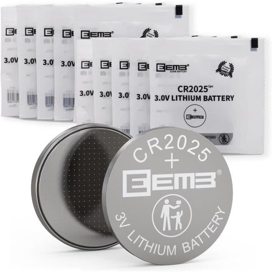 10 Pack Cr2025 Batterie 3V Batterie Au Lithium Bouton Pile 2025