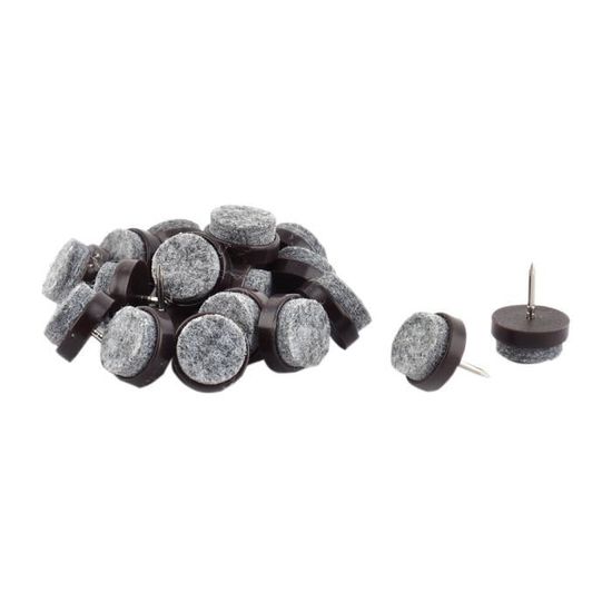 Protège-plancher Pour Pieds De Chaise – 20 Pièces – 2,3 Cm – Pointe Noire/argent