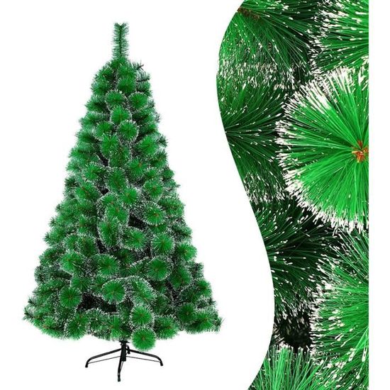 Sapin de Noël Artificiel 210 cm - Aiguilles de pin Vertes avec Effet Neige  - Aiguille de pin - Décoration de Noël -[S199] - Cdiscount Maison