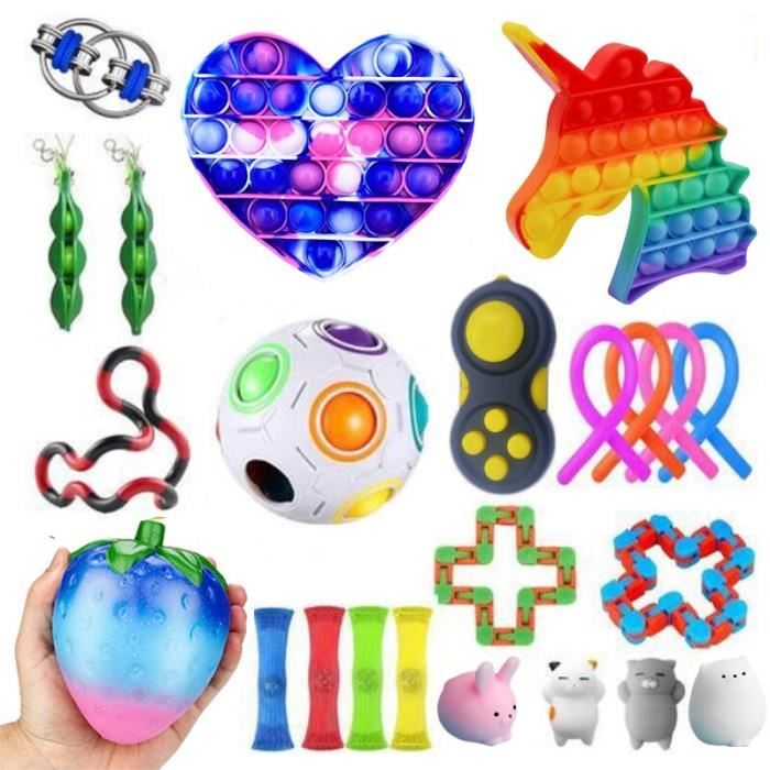 Chennyfun Ensemble de Jouets Fidget, Anti-Stress avec boîte à Jouets