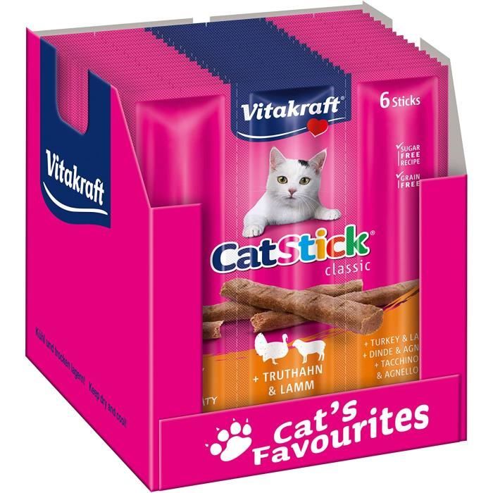 Cat-Stick mini - Friandise pour Chat à la Dinde et Agneau - Lot de 10 sachets de 6 sticks[147]