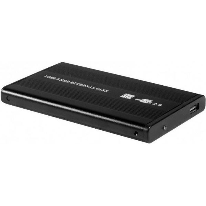 Boitier externe 2.5' aluminium noir SATA-USB