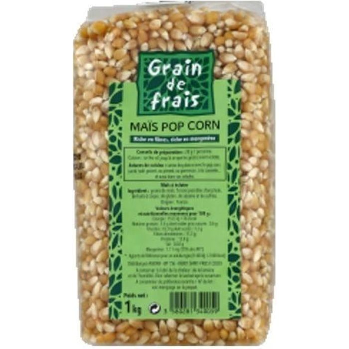 Maïs pop corn France - Grain de Frais - paquet 1kg