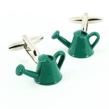 Bouton de Manchette, arrosoir vert