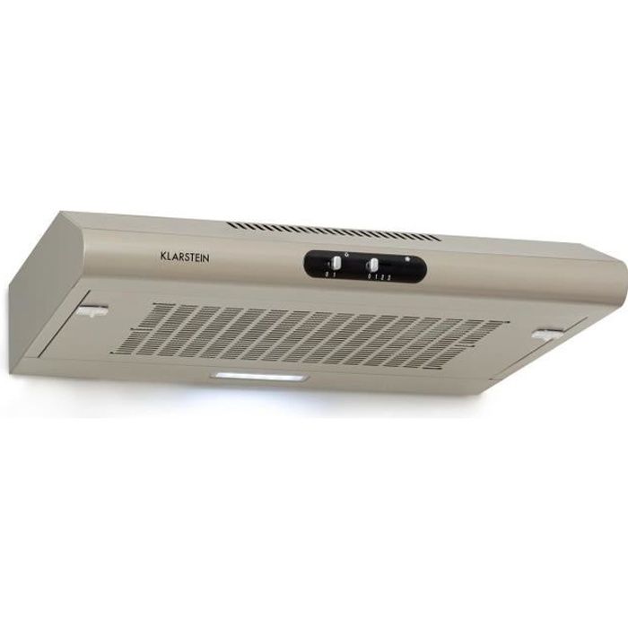 Klarstein Capannina Hotte casquette escamotable avec curseur 60cm - Débit d'air 166m³-h - Acier inoxydable - Argent