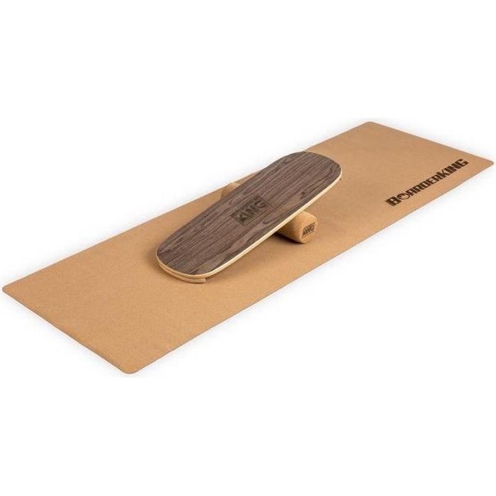 Appareil abdo - BoarderKING Indoorboard Flow - Skateboard Surfboard Trickboard - Planche d'équilibre - Noyer