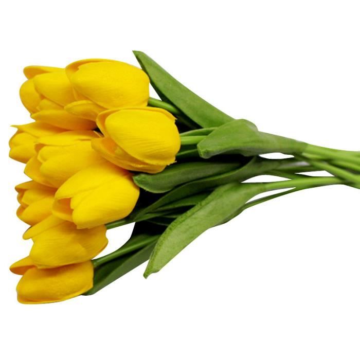 Bouquet de fleurs artificielles 1 pièce, Fleurs artificielles pour tulipe, fleurs décoratives pour maison, fleurs - Jaune