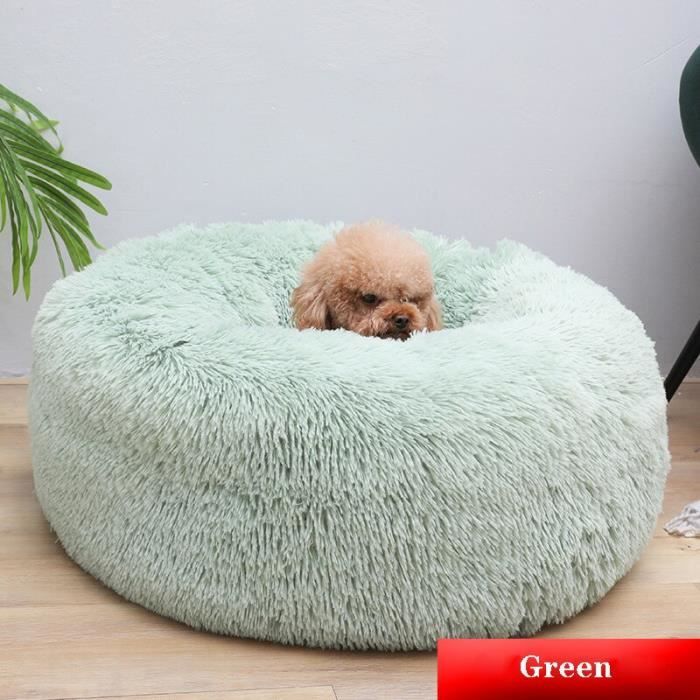 Corbeilles,Lit en peluche souple pour chiens Niche ronde, niche, lits pour petits chiens, chiot, canapé lit pour - Type green-XL