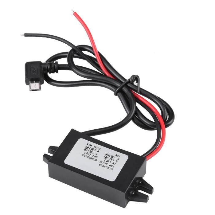 YOSOO Convertisseur 12 V à 5 V DC-DC 12V à 5V 3A Micro USB convertisseur régulateur abaisseur de tension pour Smartphone de