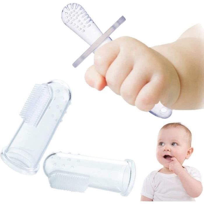 Anneau De Dentition Jouet De Dentition Brosse Outil De Soin Des Dents pour BÉBÉ Silicone (X1+2 brosses)