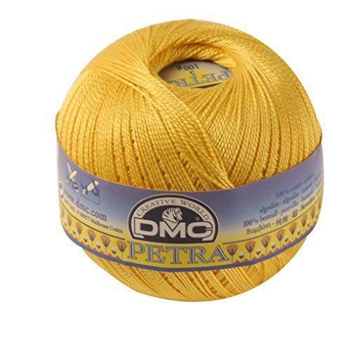 Fil DMC Petra, 100% coton, jaune, Taille 5