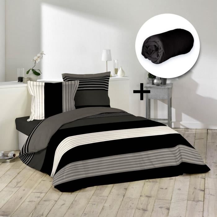 pack parure 1 housse de couette 260x240 + 2 to 63x63 romeo + 1 dh 160x200