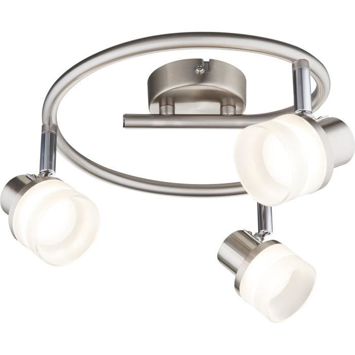 Spot LED en nickel mat 14x26x26cm Transparent
