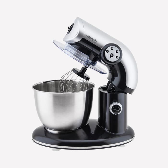 Robot pâtissier pétrin multifonction 5.5L / NOIR / KM80 Accessoires : fouet, batteur, crochet pétrisseur Design HQ