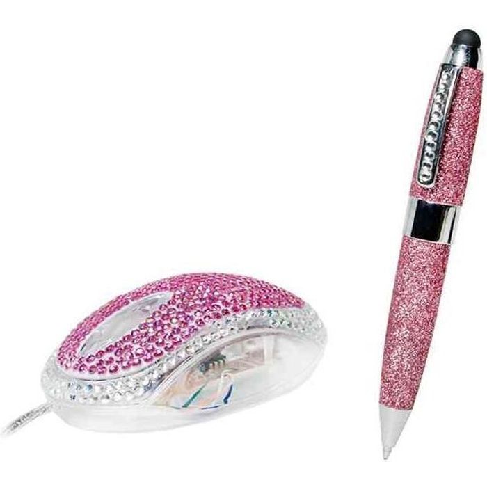 Kit Souris et Stylet pour Notebook Diamond Rose