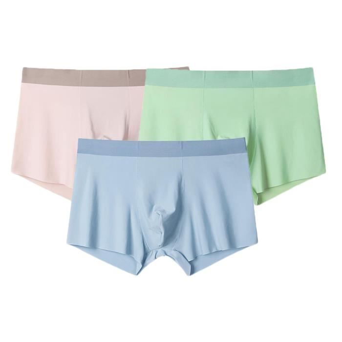 Caleçons Homme Sous-Vêtement Fitted Trunk Caleçons Ultra Doux Confortable Underwear Sporty Retro Pants Avec Pochette,B,XL(Lot de 3)