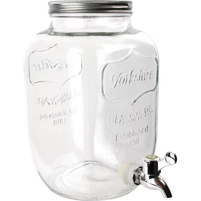 Fontaine A Boisson Distributeur En Verre Spécial Cocktail Luxe 4L Gris