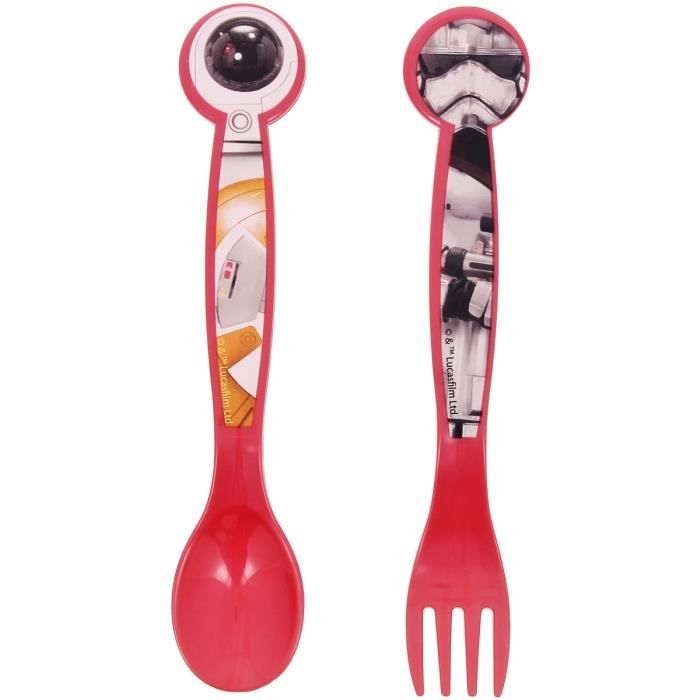 Couverts Fourchette Cuillère Enfant Garçon Licence Star Wars Rouge