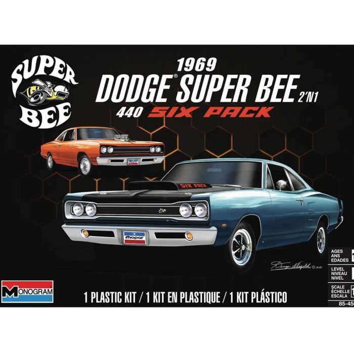 Maquette voiture : 1969 Dodge Superbee 2N1 Coloris Unique