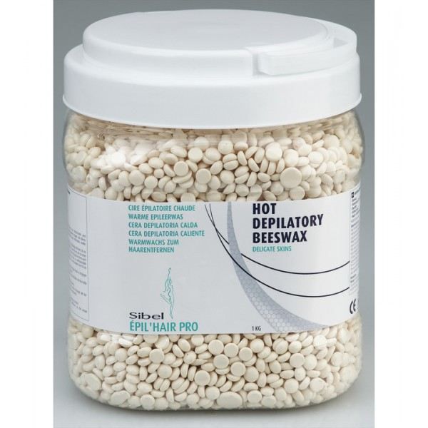 Sibel Cire épilation réutilisable cire d'abeille perles Beeswax Nacre, peaux délicates Liposoluble, Sans bandes, 1000g
