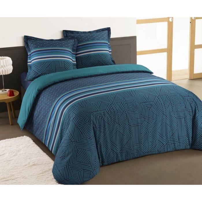 VISION Marco - Parure housse de couette 260x240cm avec 2 taies - 100% coton