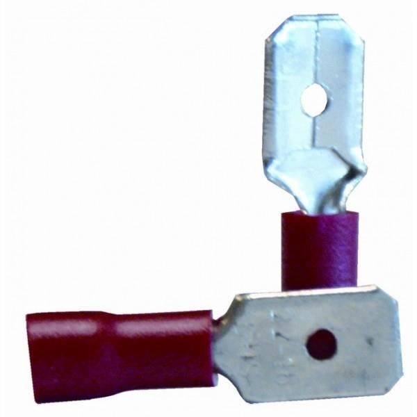 VOLTMAN Pack de 10 Clips mâles 6,35 mm rouge