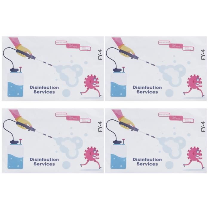 ZJCHAO Autocollant publicitaire d'avertissement 4pcs Autocollant Mural de Fond de Fenêtre Publicitaire d'Avertissement Anglais